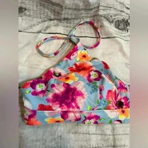 Victoria secret tie up floral bikini top - Picture 2 of 6